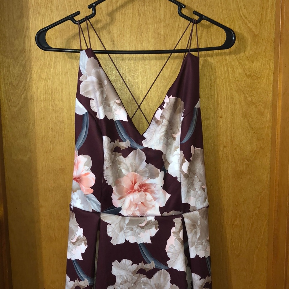 Charlotte Rousse flower maroon dress